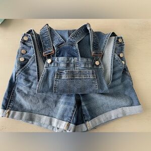 GAP Maternity Denim Overalls Shortalls M Medium Pregnancy